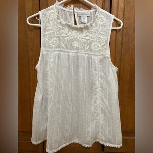 House of Harlow 1960 Boho Sleeveless Embroidered  Top S Small